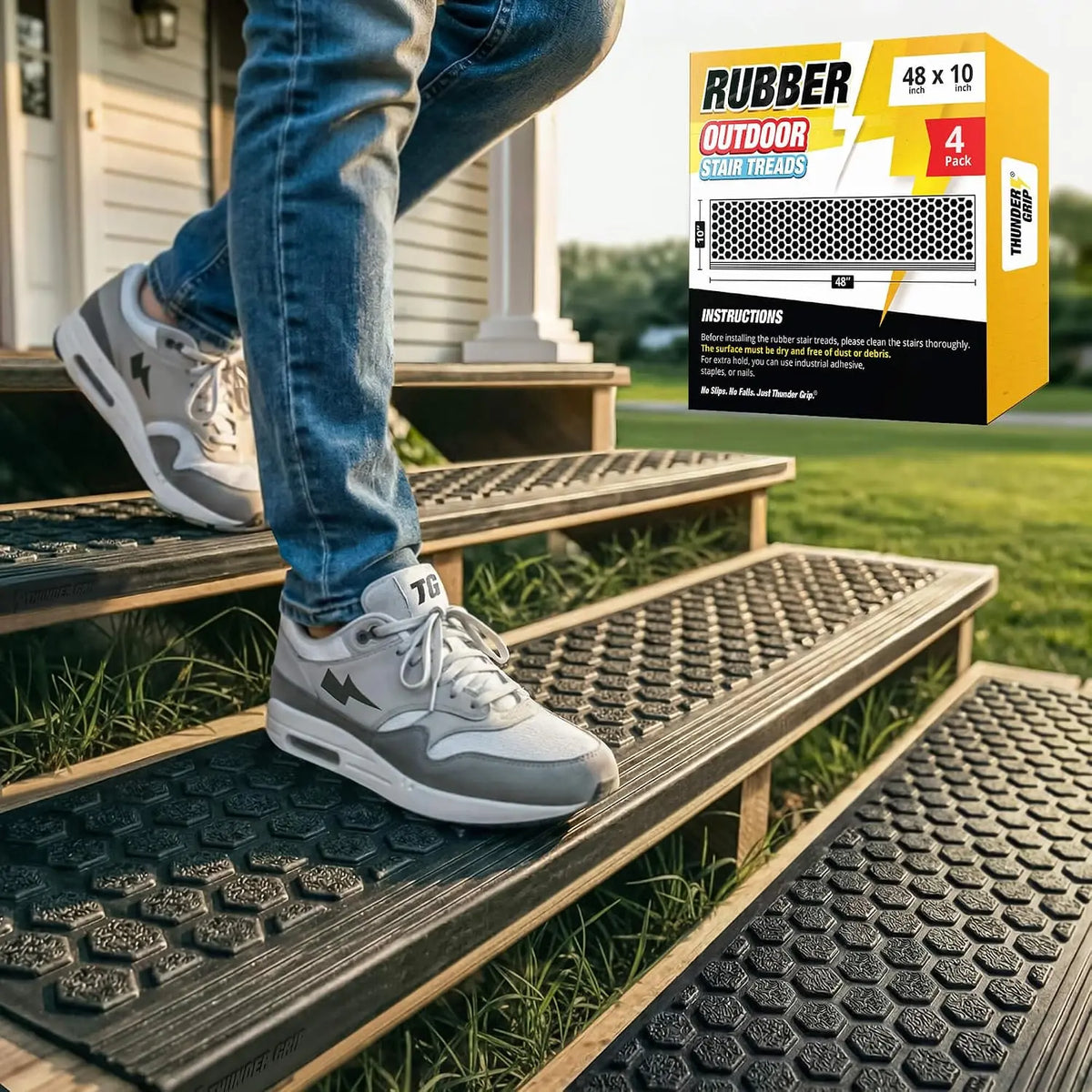 Thunder Grip Rubber Stair Treads Thunder Grip