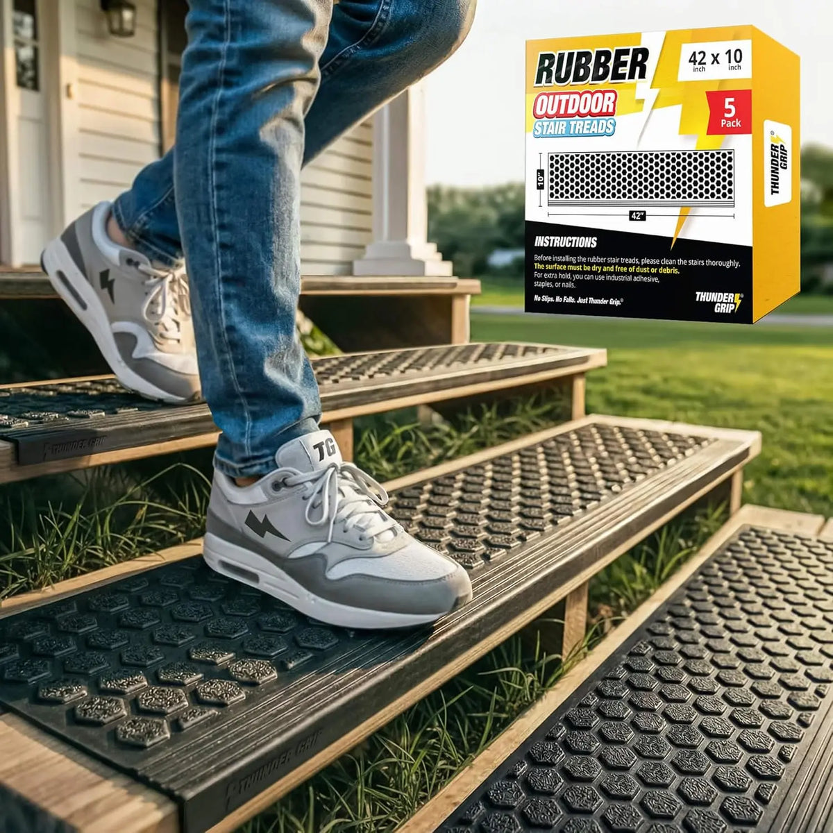 Thunder Grip Rubber Stair Treads Thunder Grip