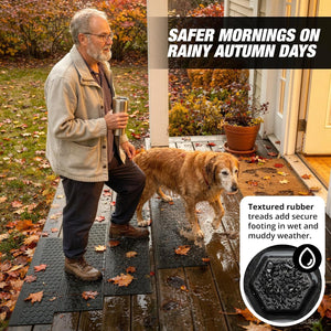 Thunder Grip Heavy-Duty Rubber Stair Treads for Outdoor Thunder Grip
