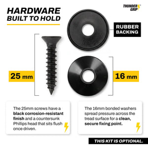 Rubber Treads Fixing Kit for Wooden Stairs Thunder Grip