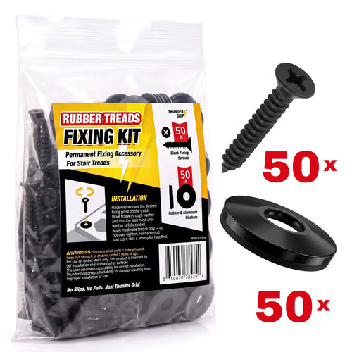 Rubber Treads Fixing Kit for Wooden Stairs Thunder Grip